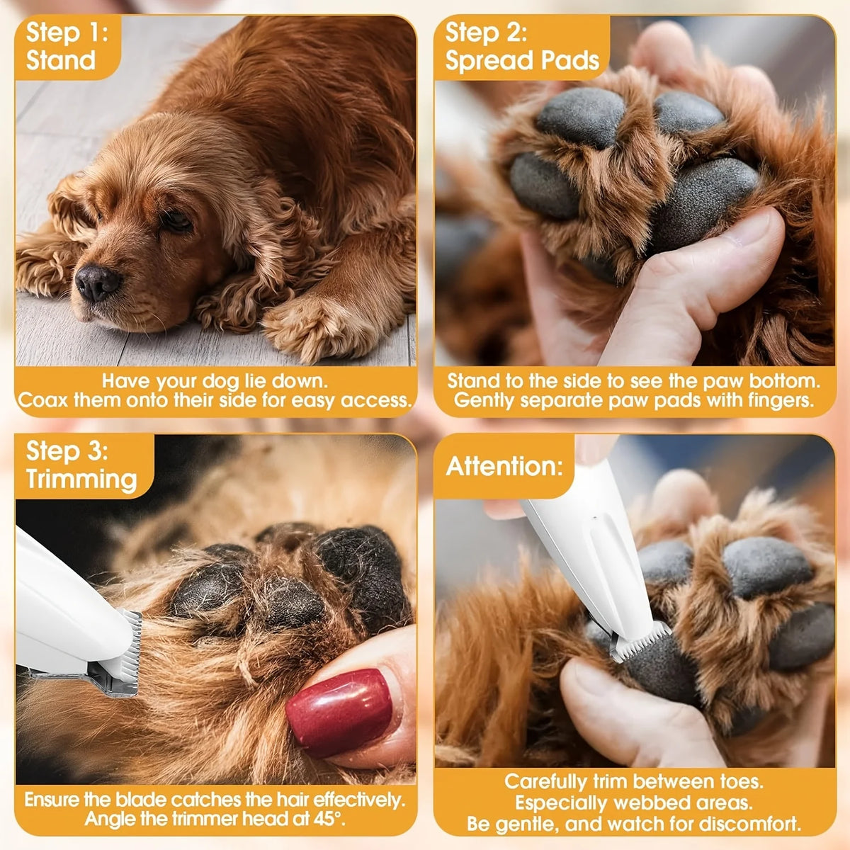 Cordless Pet Paw Trimmer – Rechargeable Grooming Clippers