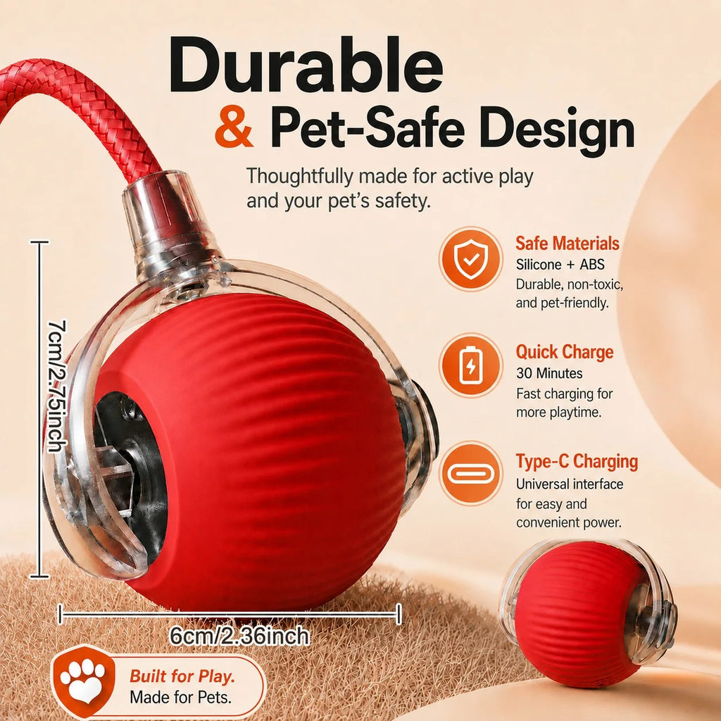 Interactive Rolling Ball Toy for Cats & Dogs
