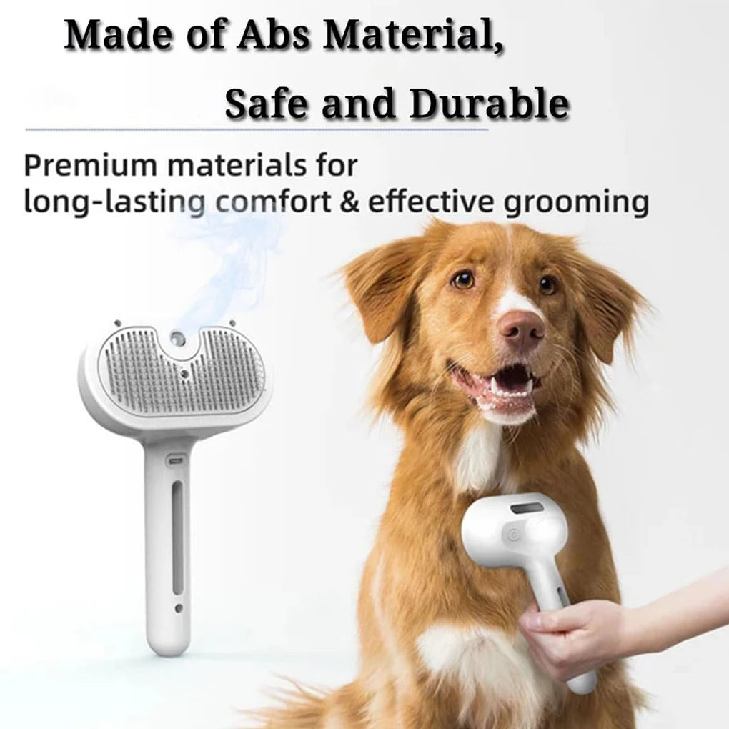 Pet Steam Grooming Brush – Mist Spray Deshedder