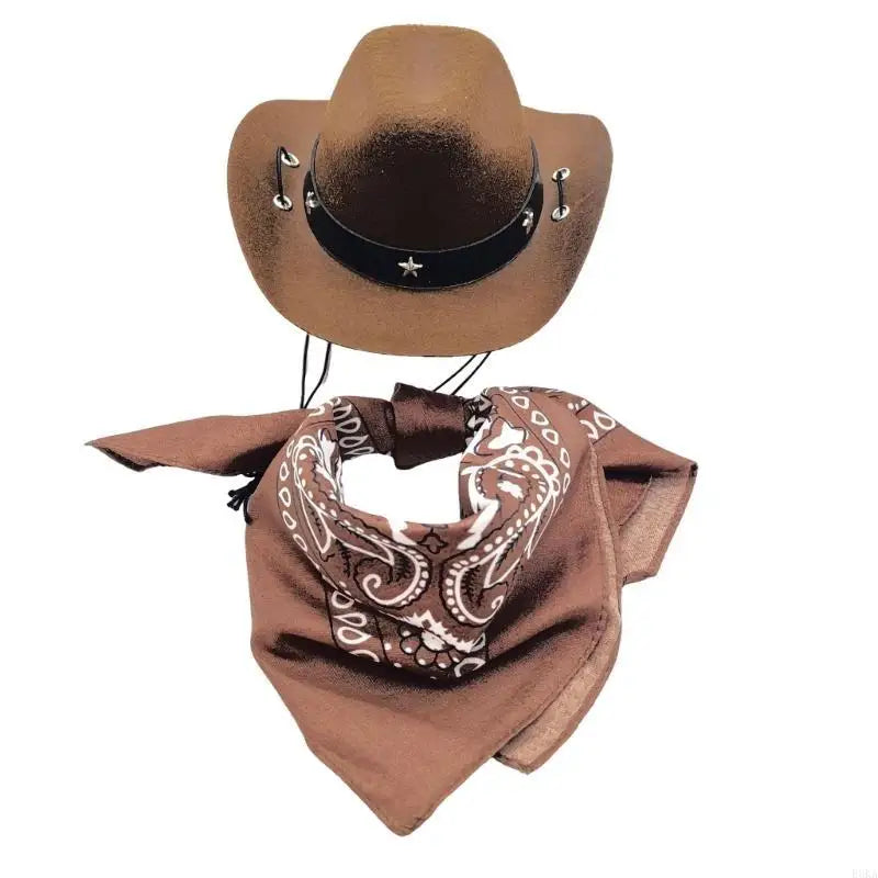 Cowboy Dog Costume Set – Hat & Bandana