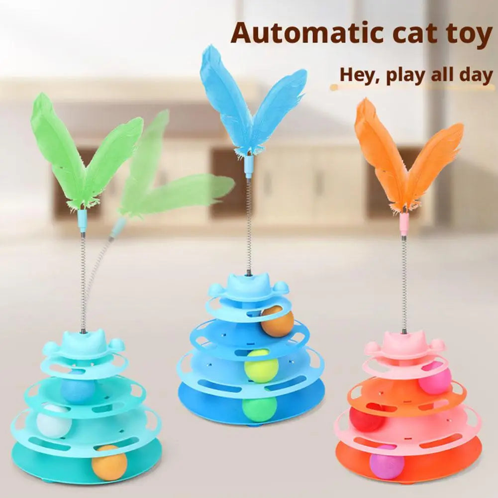 4-Tier Cat Ball Track Tower