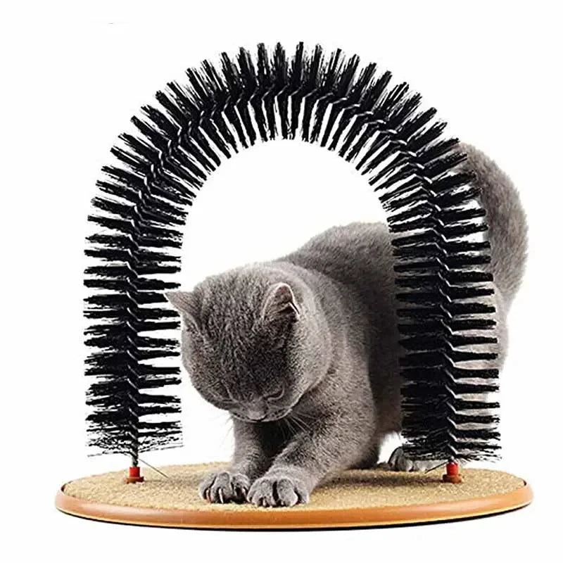 Cat Self-Grooming Arch – Massage Brush & Scratching Pad