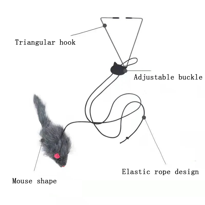 Hanging Door Mouse Bungee Cat Toy