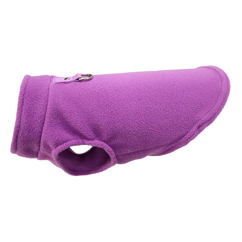 Fleece Dog Vest with D-Ring Leash Attachment