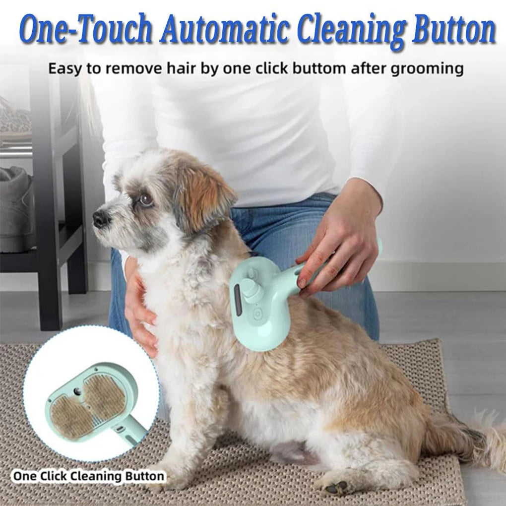 Pet Steam Grooming Brush – Mist Spray Deshedder