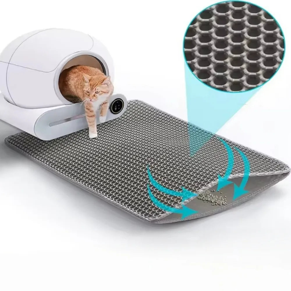Double-Layer Honeycomb Cat Litter Mat – Waterproof & Non-Slip