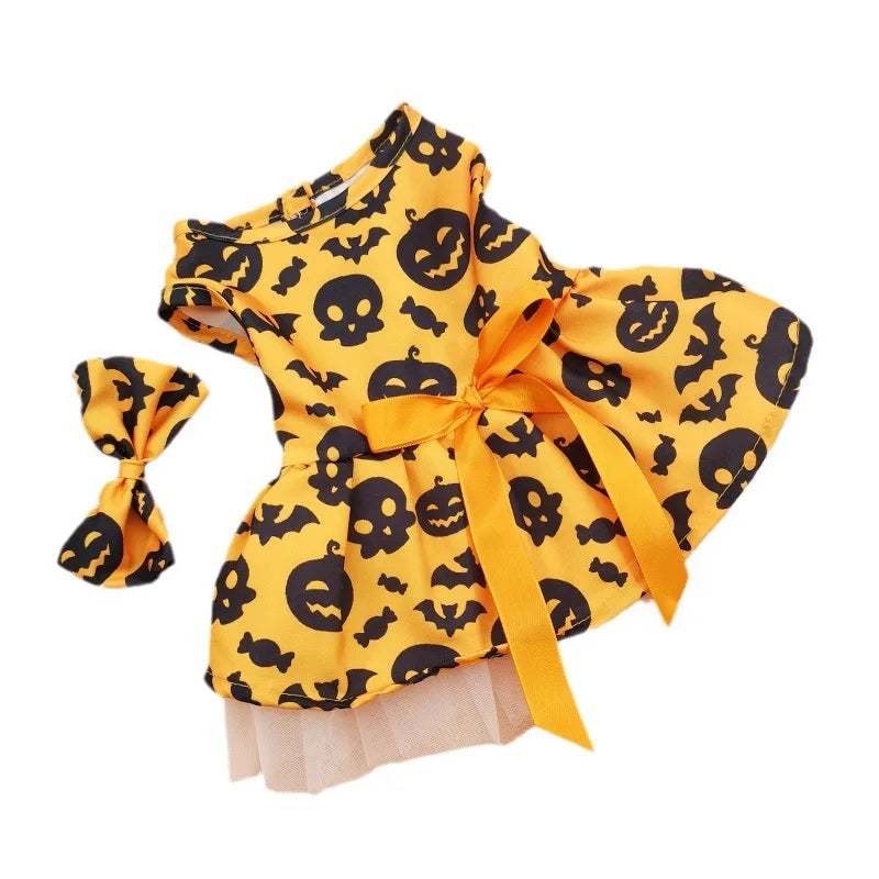 Pumpkin Tulle Dog Dress – Halloween Party Outfit