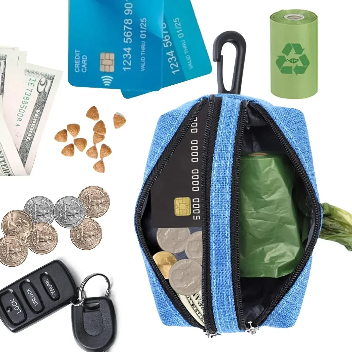 Dog Poop Bag Dispenser + Waste Bag Rolls
