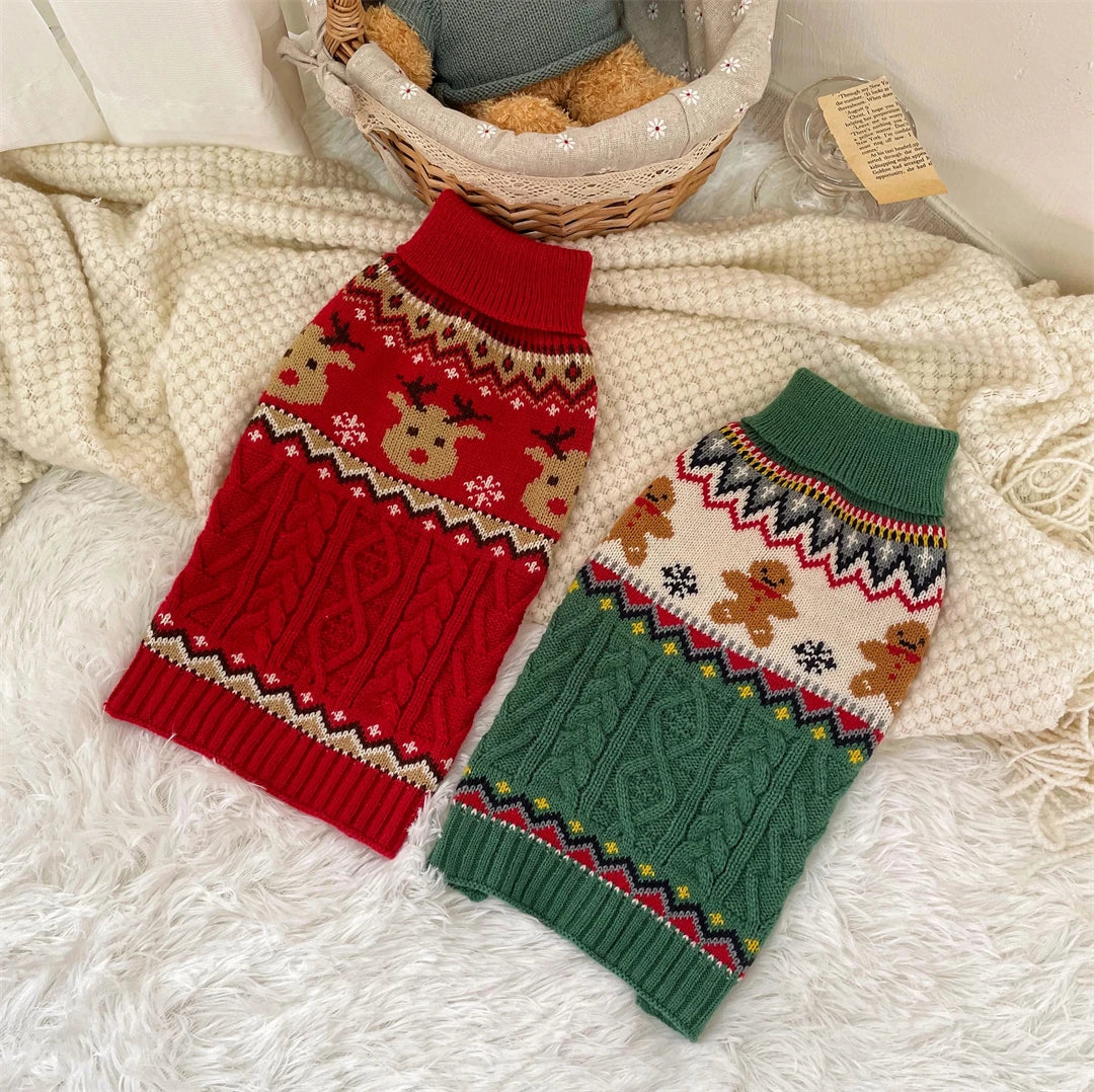 Christmas Knit Dog Sweater – Cozy Winter Pullover