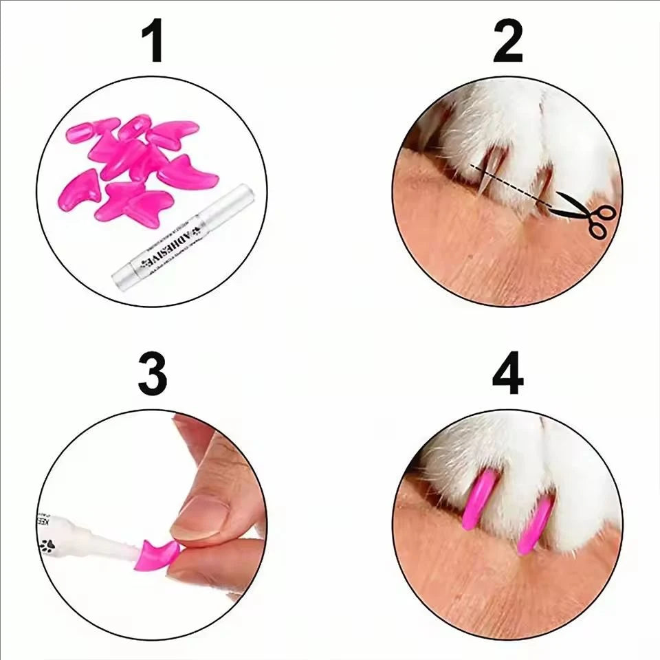 Soft Cat Nail Caps – 20-Pack Vinyl Claw Covers