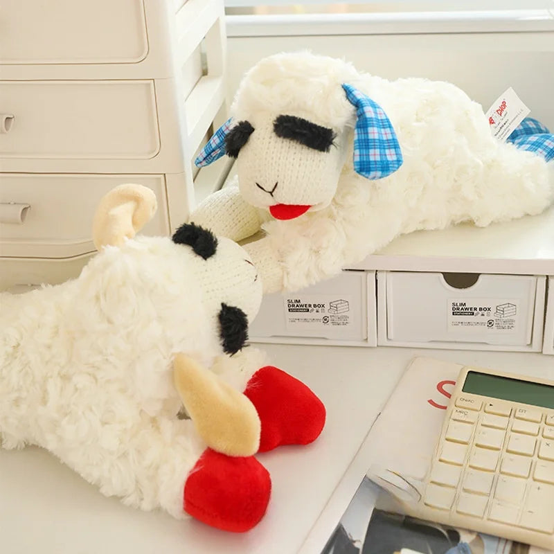 Mini Lambchop-Style Plush Dog Toy – Classic Sheep Squeaker