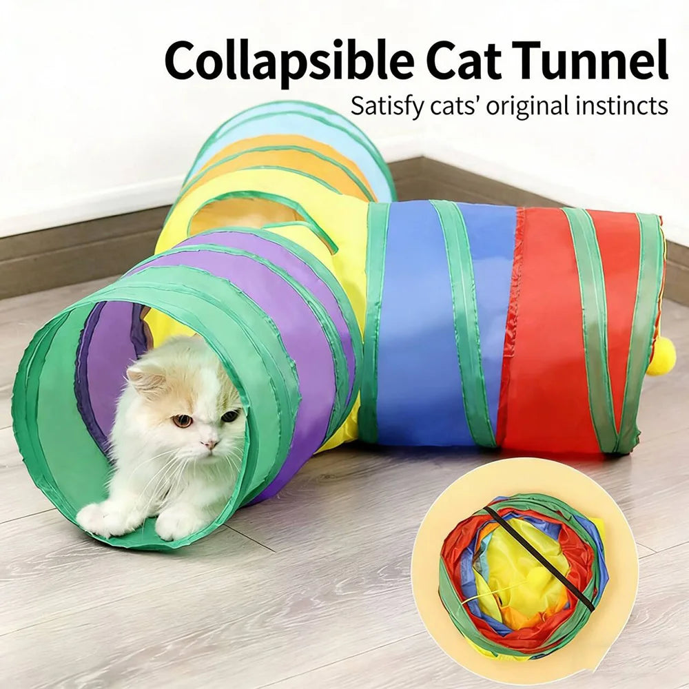 Collapsible 3-Way Cat Tunnel