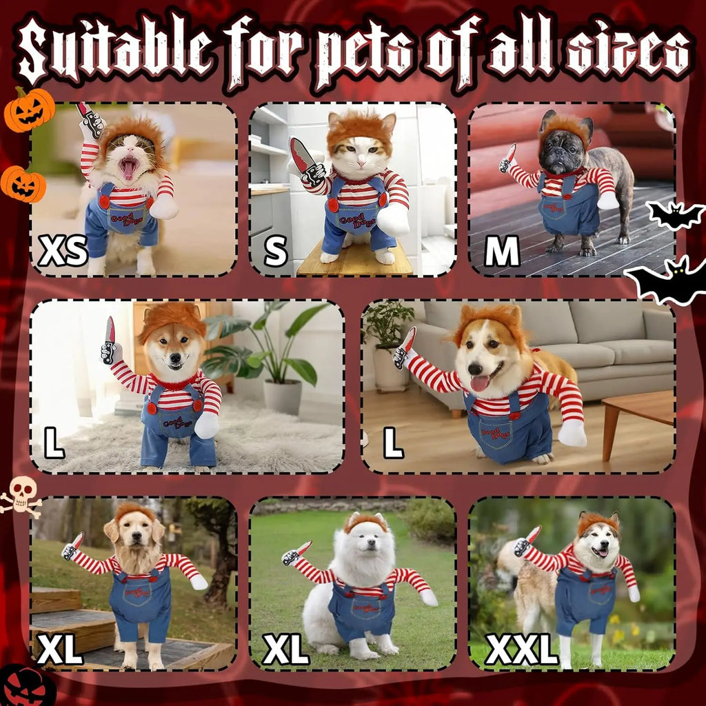 Chucky-Style Pet Costume for Halloween