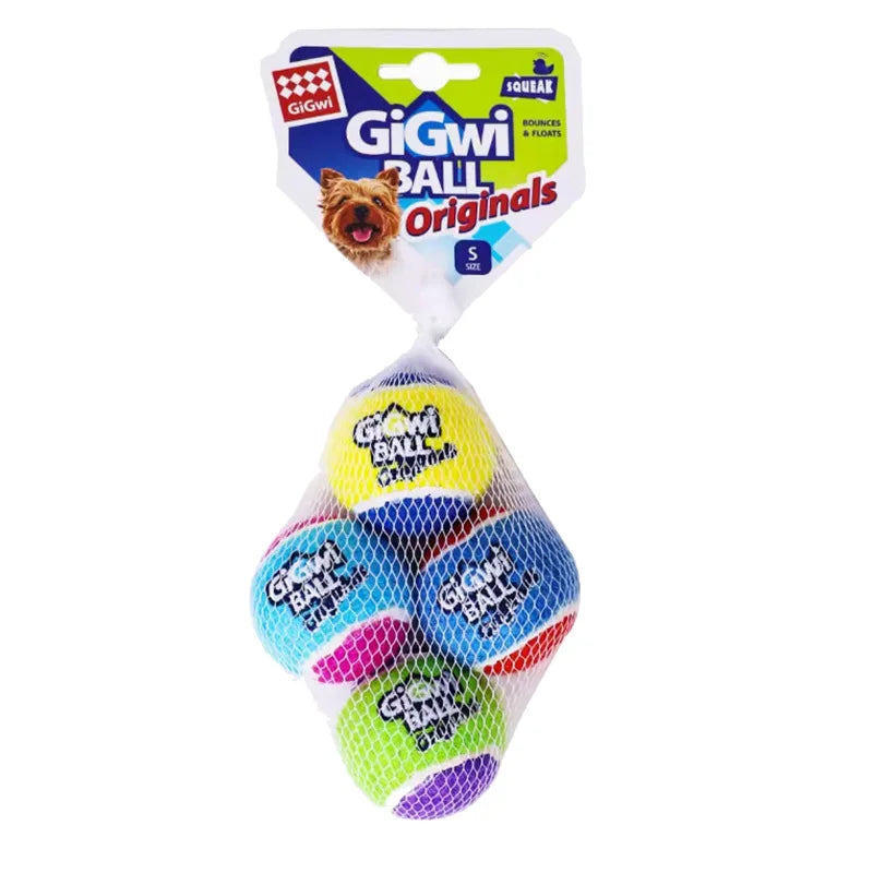 Squeaky Tennis Balls for Dogs – 4-Pack Fetch Toys