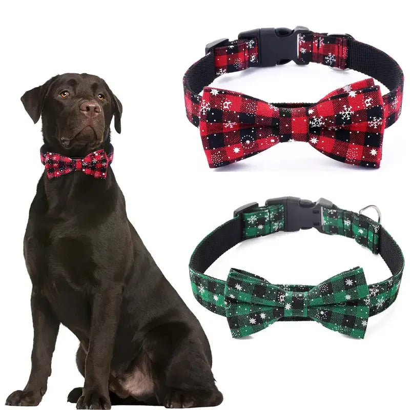 Christmas-Print Dog Collar – Festive Holiday Collar