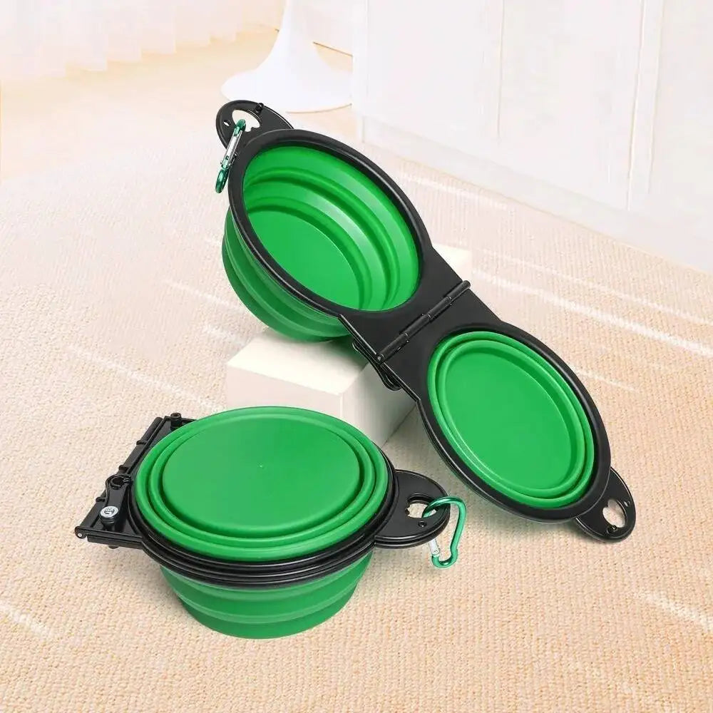 2-in-1 Collapsible Double Travel Pet Bowl
