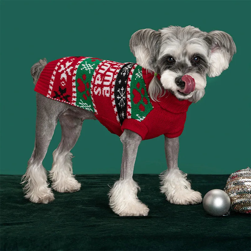 Cat Christmas Sweater – Fair-Isle & Santa Knit Pullover