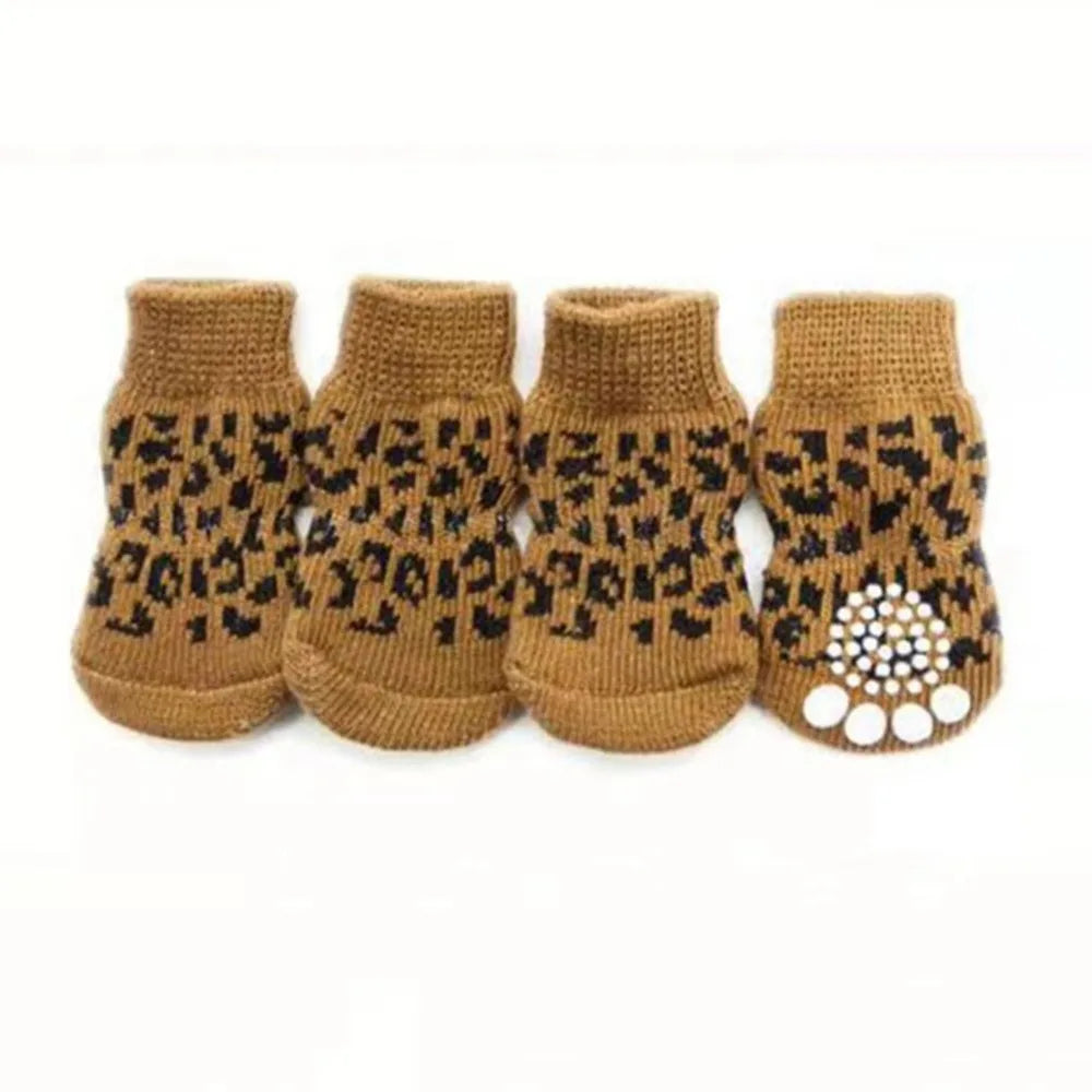 Anti-Slip Dog Socks – 4-Pack Winter Paw Wear