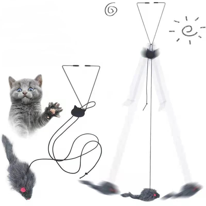Hanging Door Mouse Bungee Cat Toy