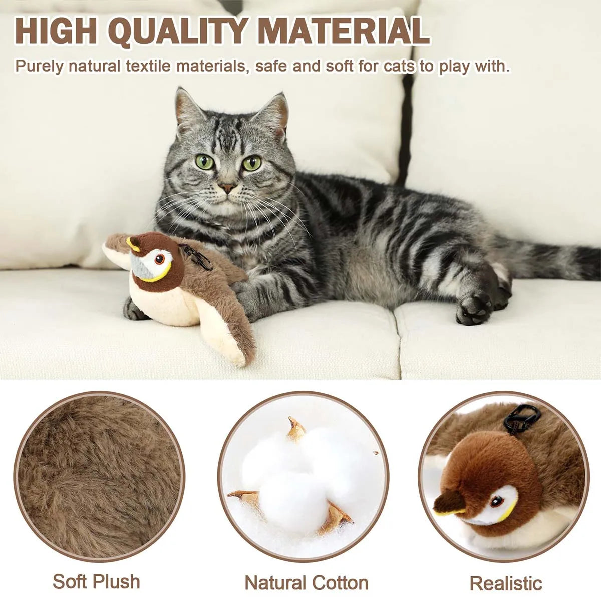 Flapping Chirping Bird Cat Toy – USB Rechargeable