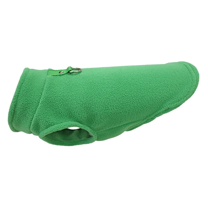 Fleece Dog Vest with D-Ring Leash Attachment