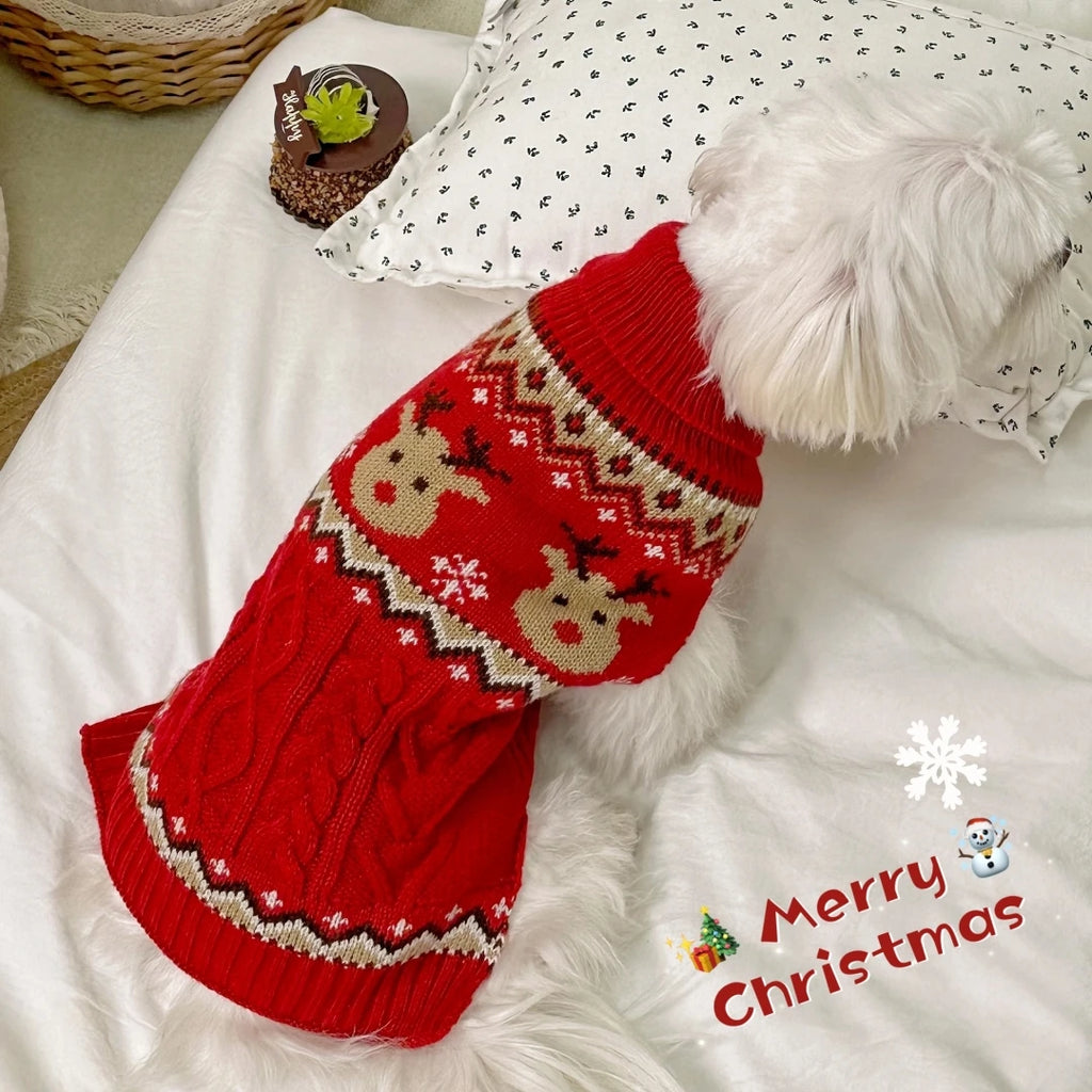 Christmas Knit Dog Sweater – Cozy Winter Pullover
