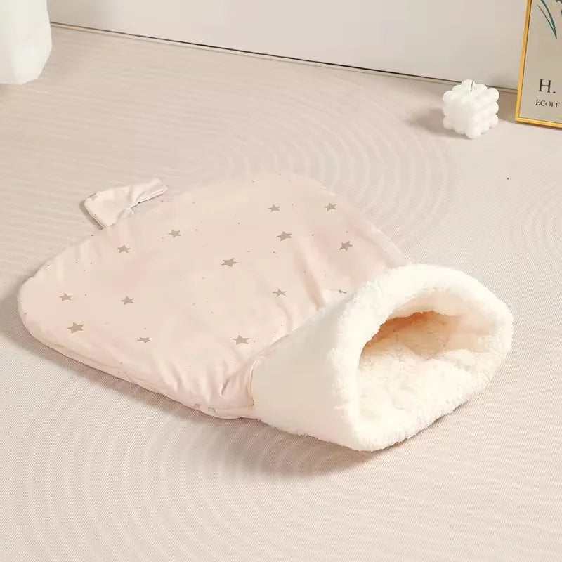 Self-Warming Cave Cat Bed – Winter Hideaway
