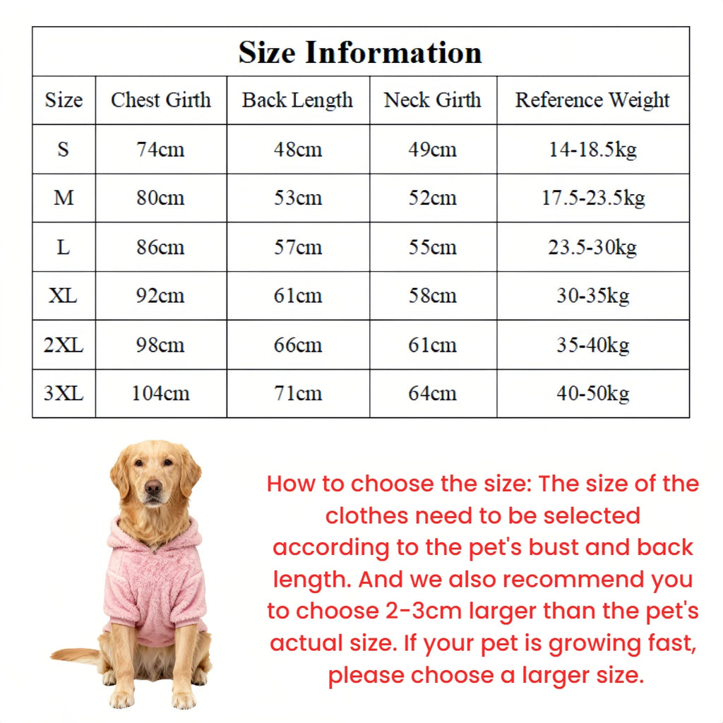 Fleece Dog Hoodie with Kangaroo Pocket – Warm Winter Coat