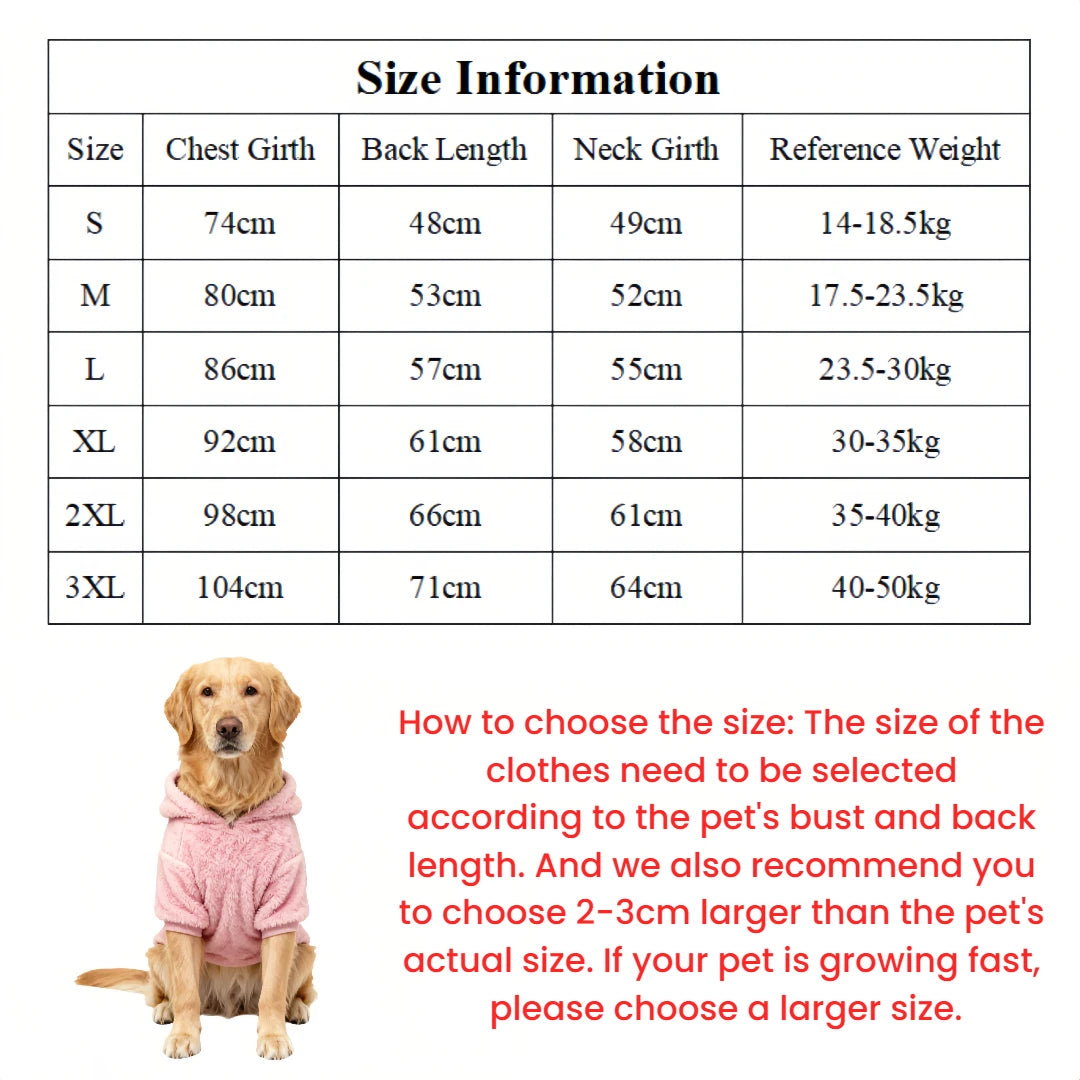 Fleece Dog Hoodie with Kangaroo Pocket – Warm Winter Coat