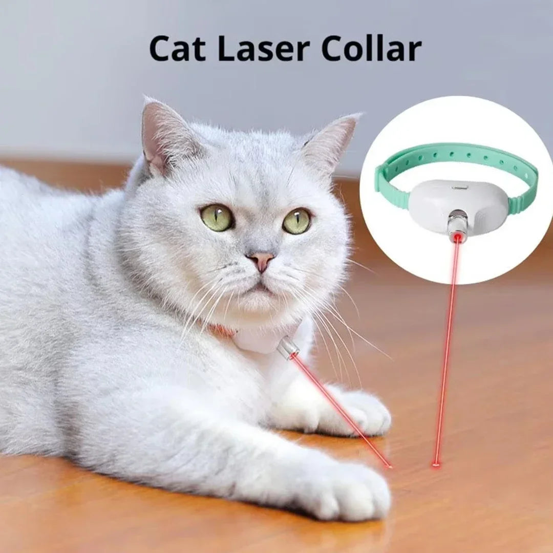 Auto Laser Cat Collar – USB Rechargeable Interactive Teaser