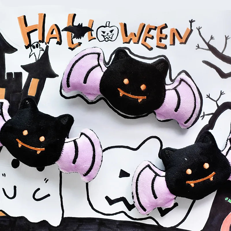 Halloween Plush Squeaky Dog Toy – Ghost, Pumpkin & Bat
