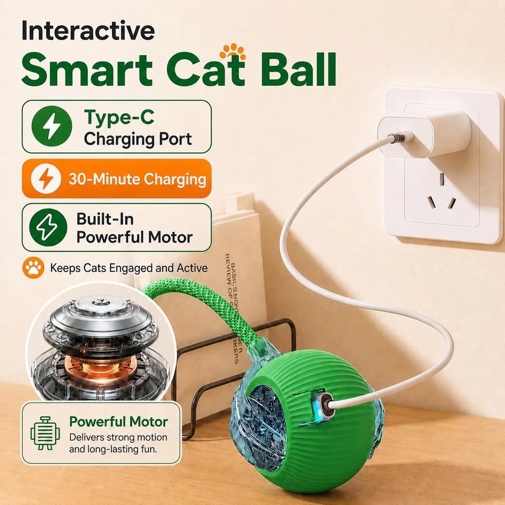 Interactive Rolling Ball Toy for Cats & Dogs