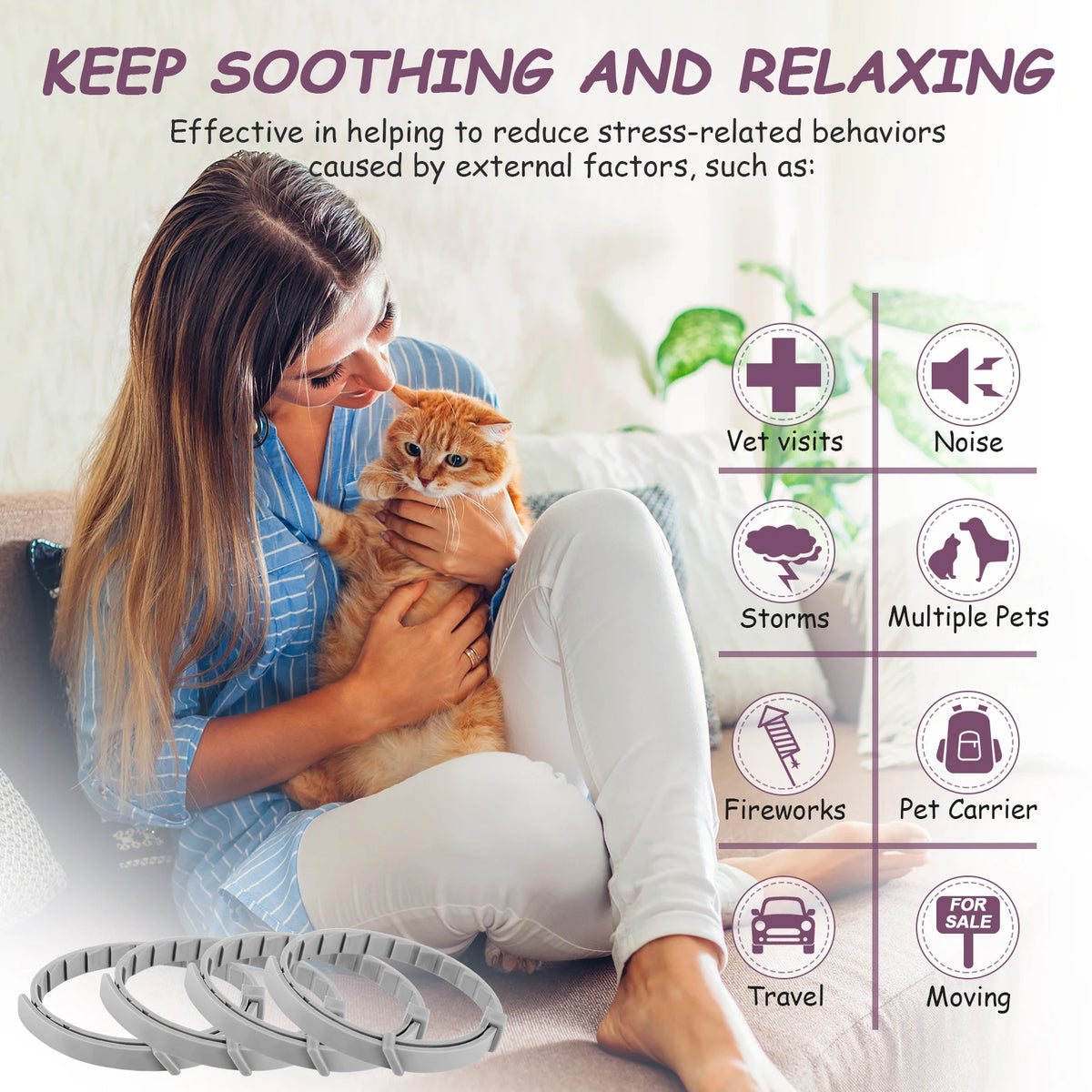 Calming Pheromone Collar for Dogs & Cats – Anxiety Relief