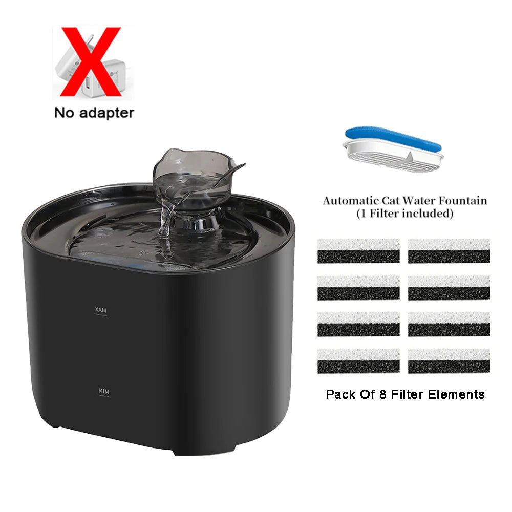 Cat Water Fountain Auto Recirculate Filtring Cats Dog Water Dispenser USB Electric Mute Pump Cat Ear Pet Cats Drinking Fountain