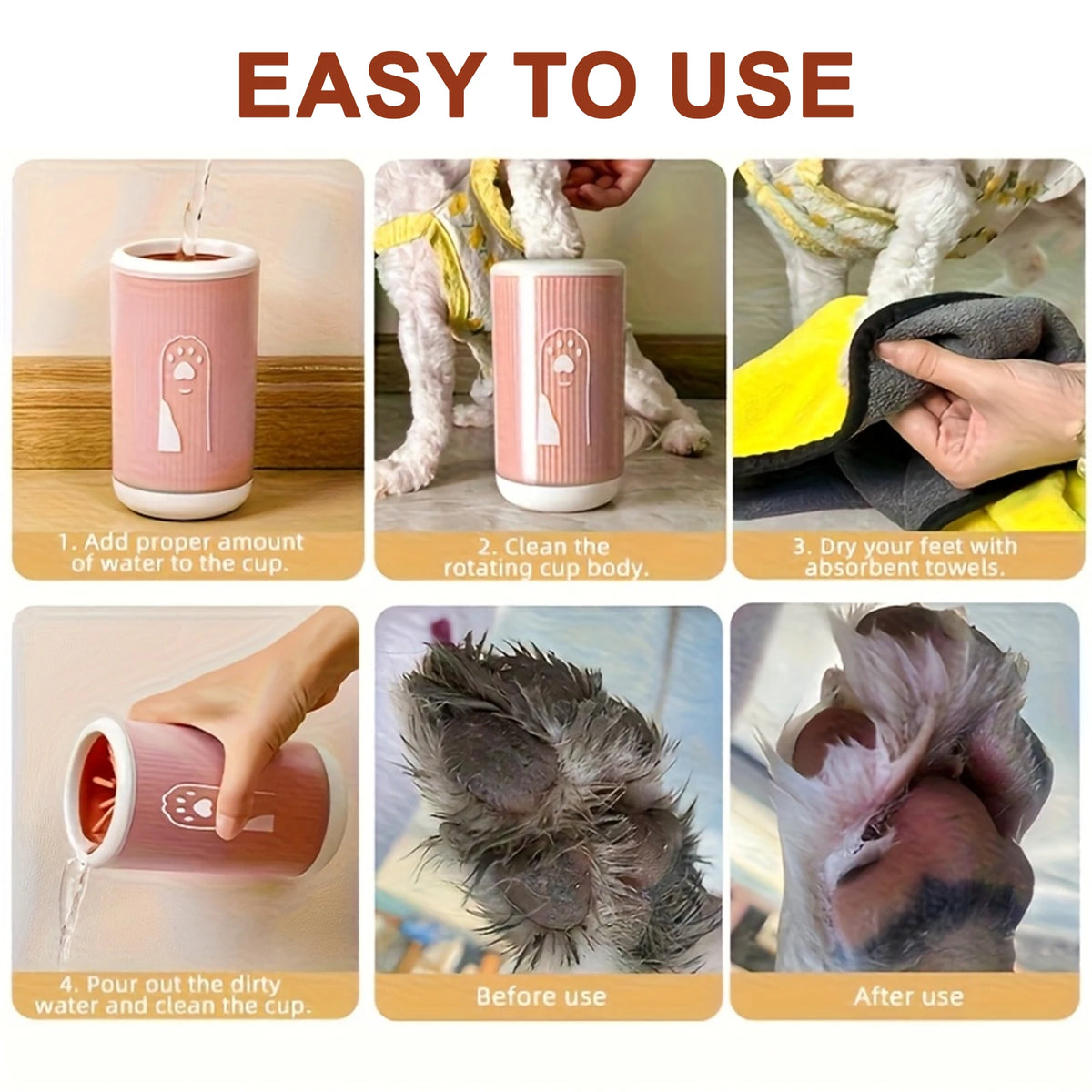 Portable Dog Paw Cleaner Cup