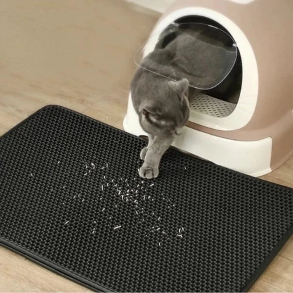 Double-Layer Honeycomb Cat Litter Mat – Waterproof & Non-Slip