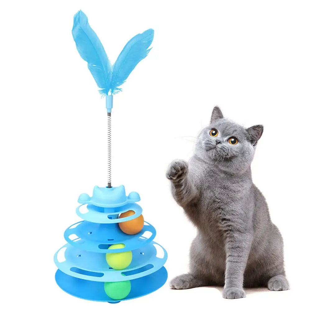 4-Tier Cat Ball Track Tower