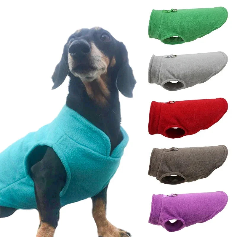 Fleece Dog Vest with D-Ring Leash Attachment