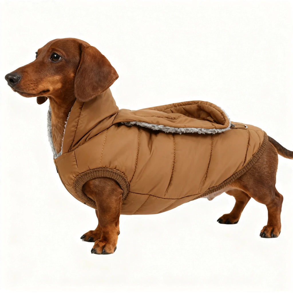 Faux-Fur-Trim Winter Dog Parka – Warm Hooded Coat