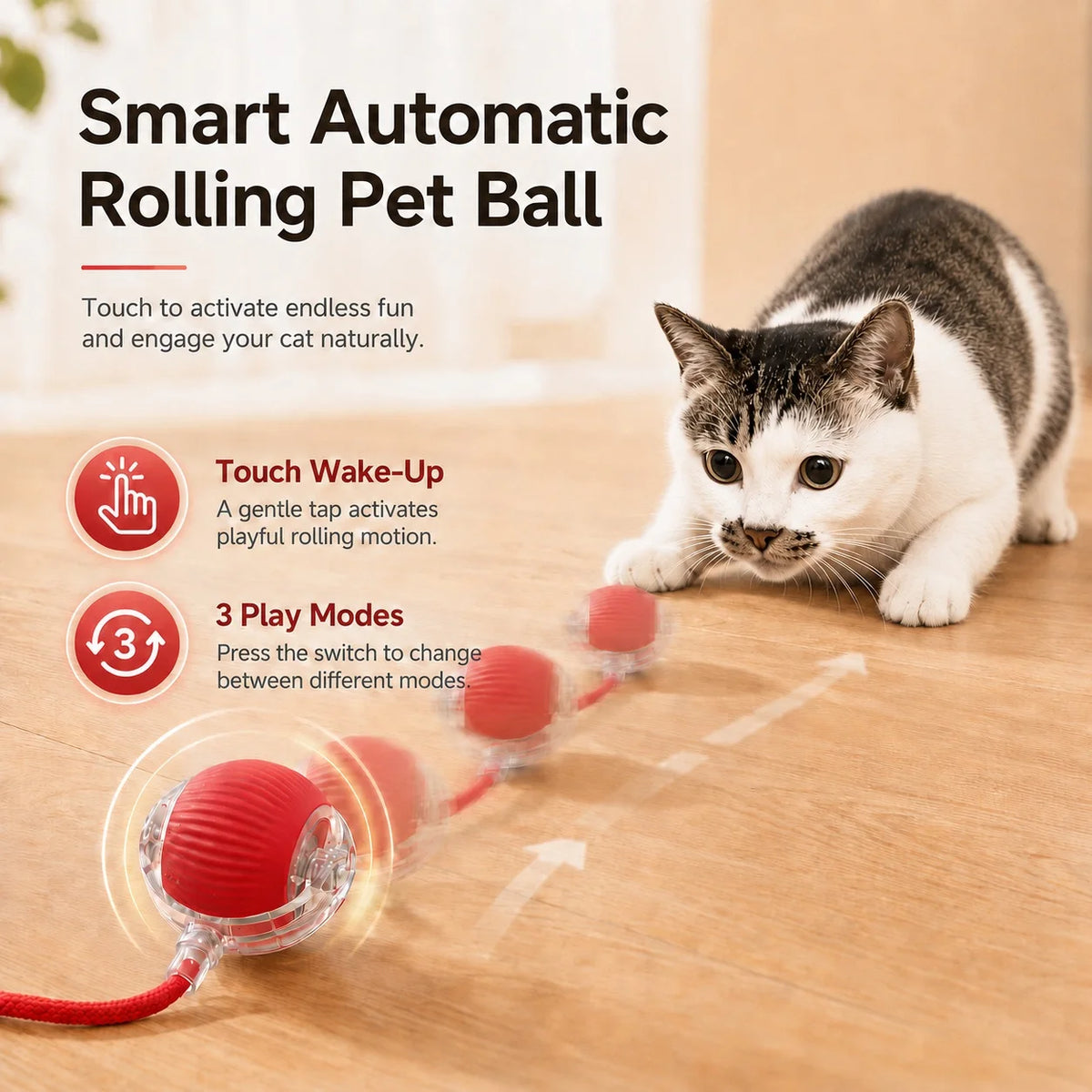 Interactive Rolling Ball Toy for Cats & Dogs