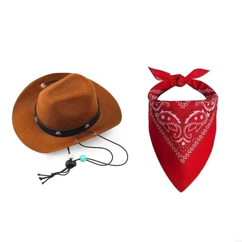 Cowboy Dog Costume Set – Hat & Bandana