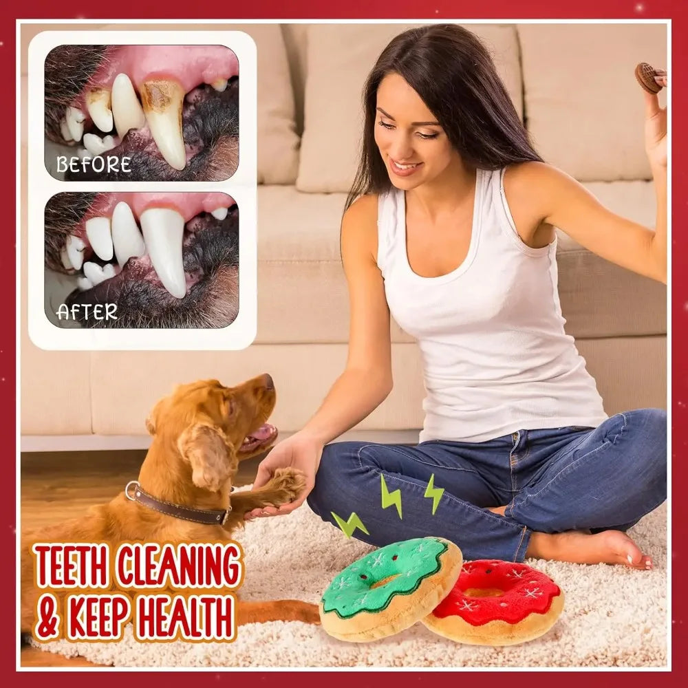 Christmas Squeaky Dog Toy Pack – Plush Holiday Chew Toys