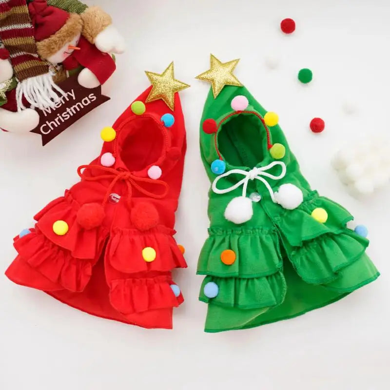 Walking Christmas Tree Pet Costume – Holiday Outfit with Star Hat