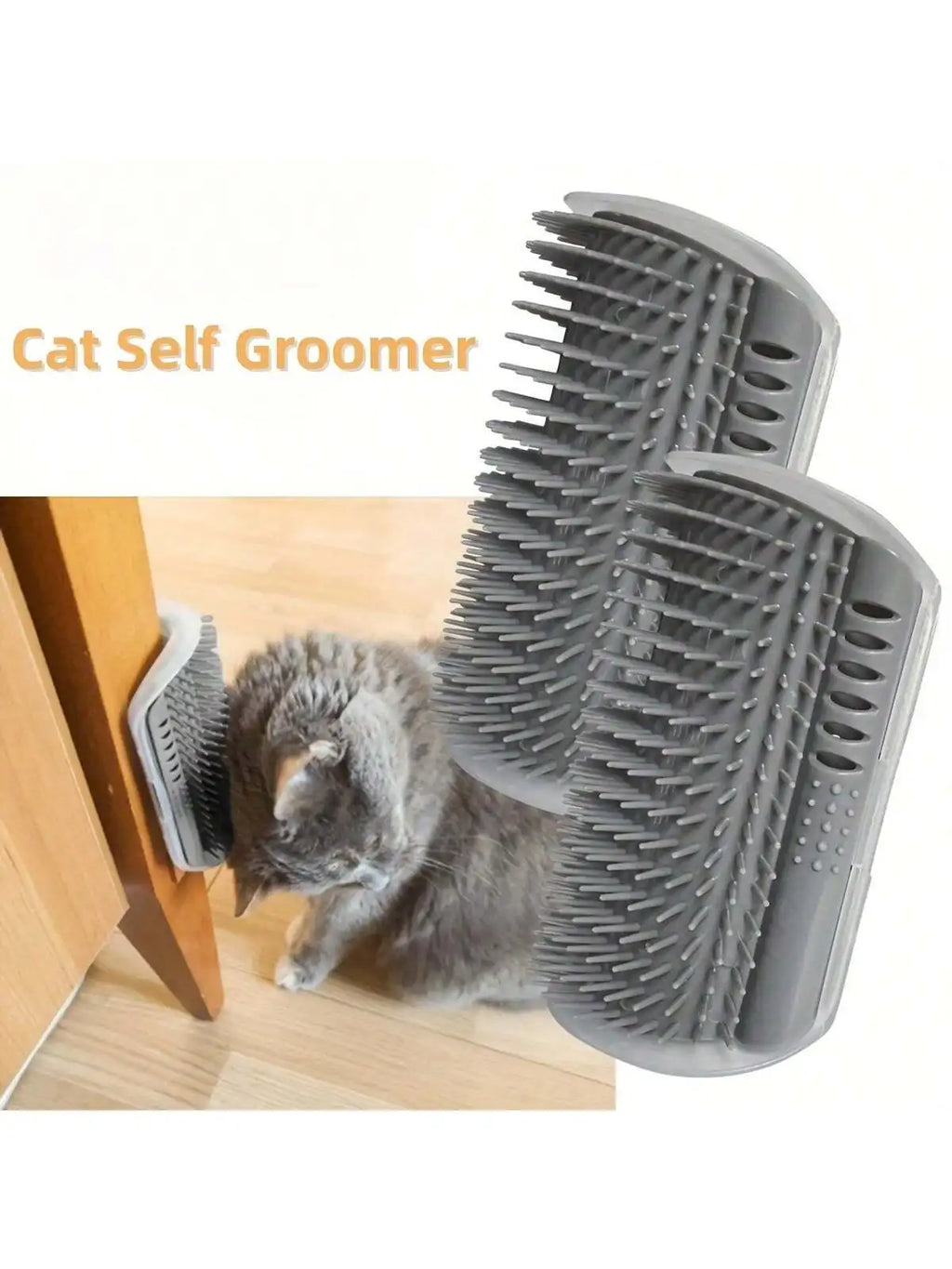 Wall-Mount Cat Self-Groomer Brush