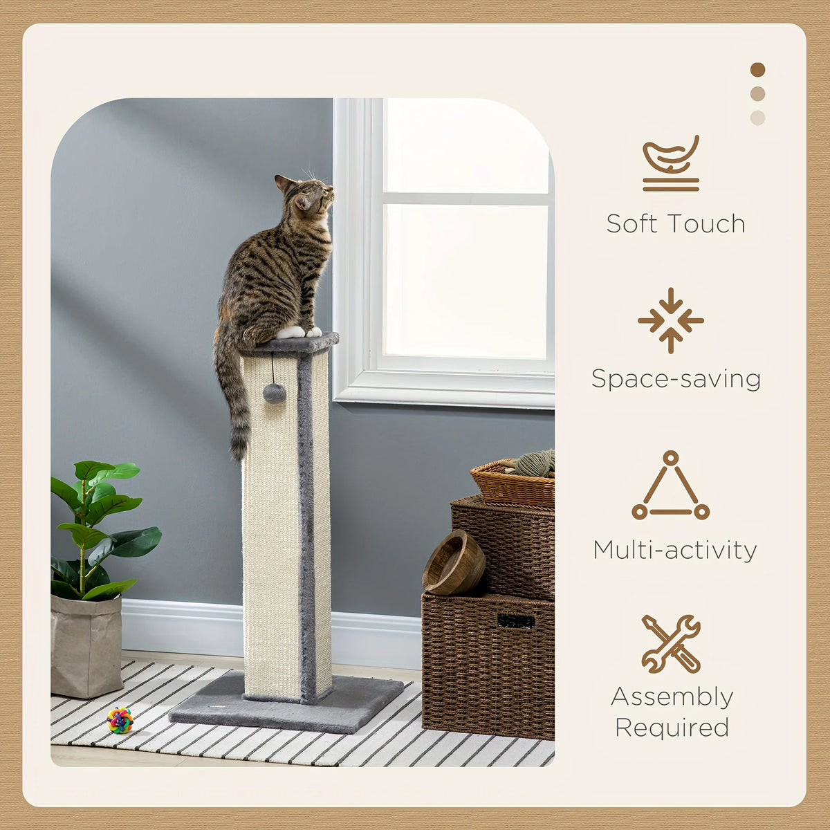 Sisal Cat Scratching Post – Vertical Scratcher