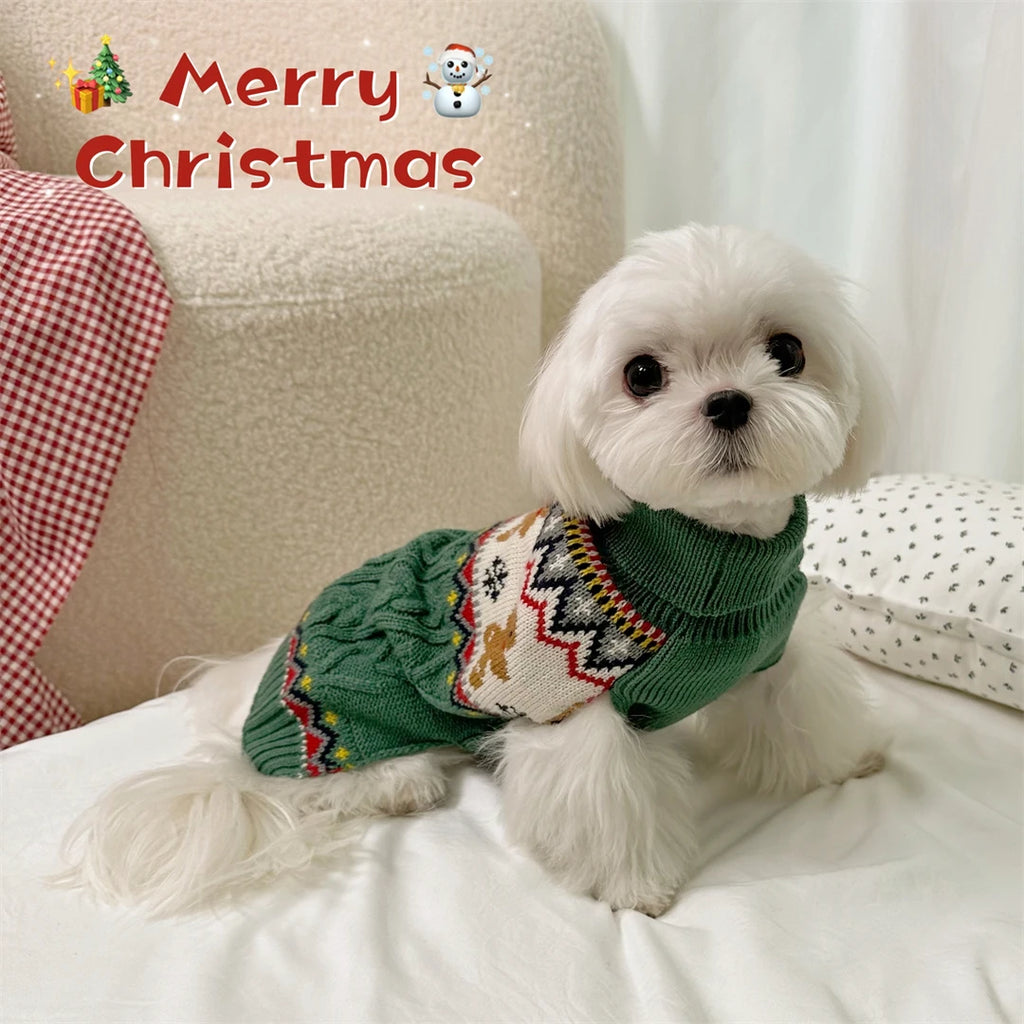 Christmas Knit Dog Sweater – Cozy Winter Pullover
