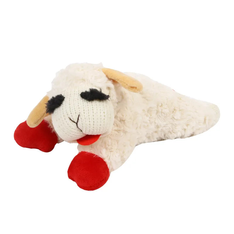 Mini Lambchop-Style Plush Dog Toy – Classic Sheep Squeaker