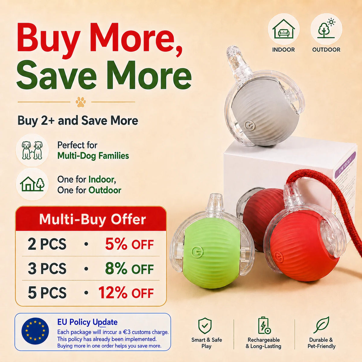 Interactive Rolling Ball Toy for Cats & Dogs