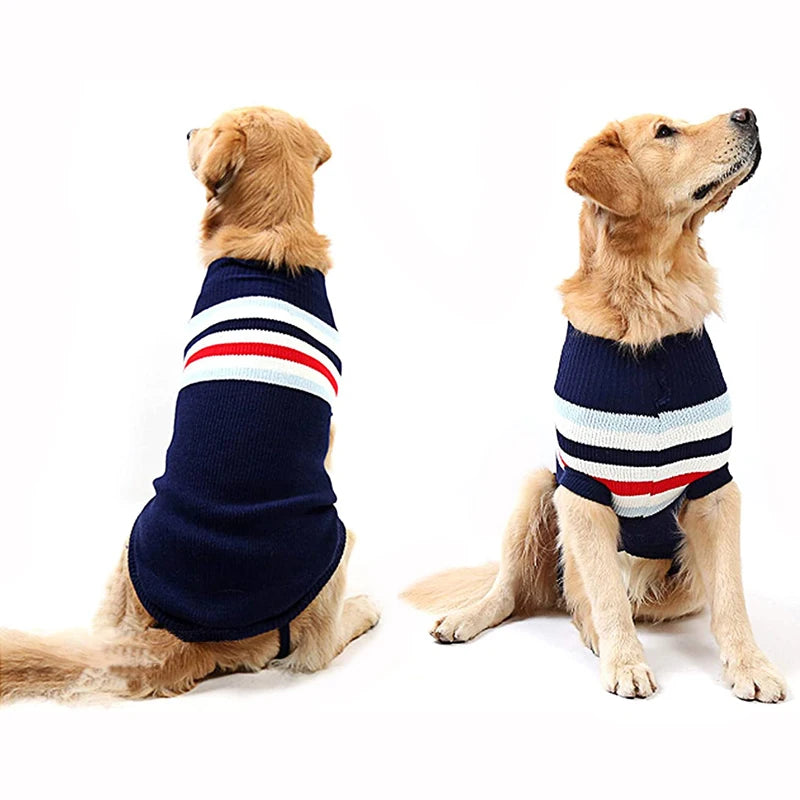 Fair-Isle Snowflake Knit Dog Sweater – Winter Christmas Pullover