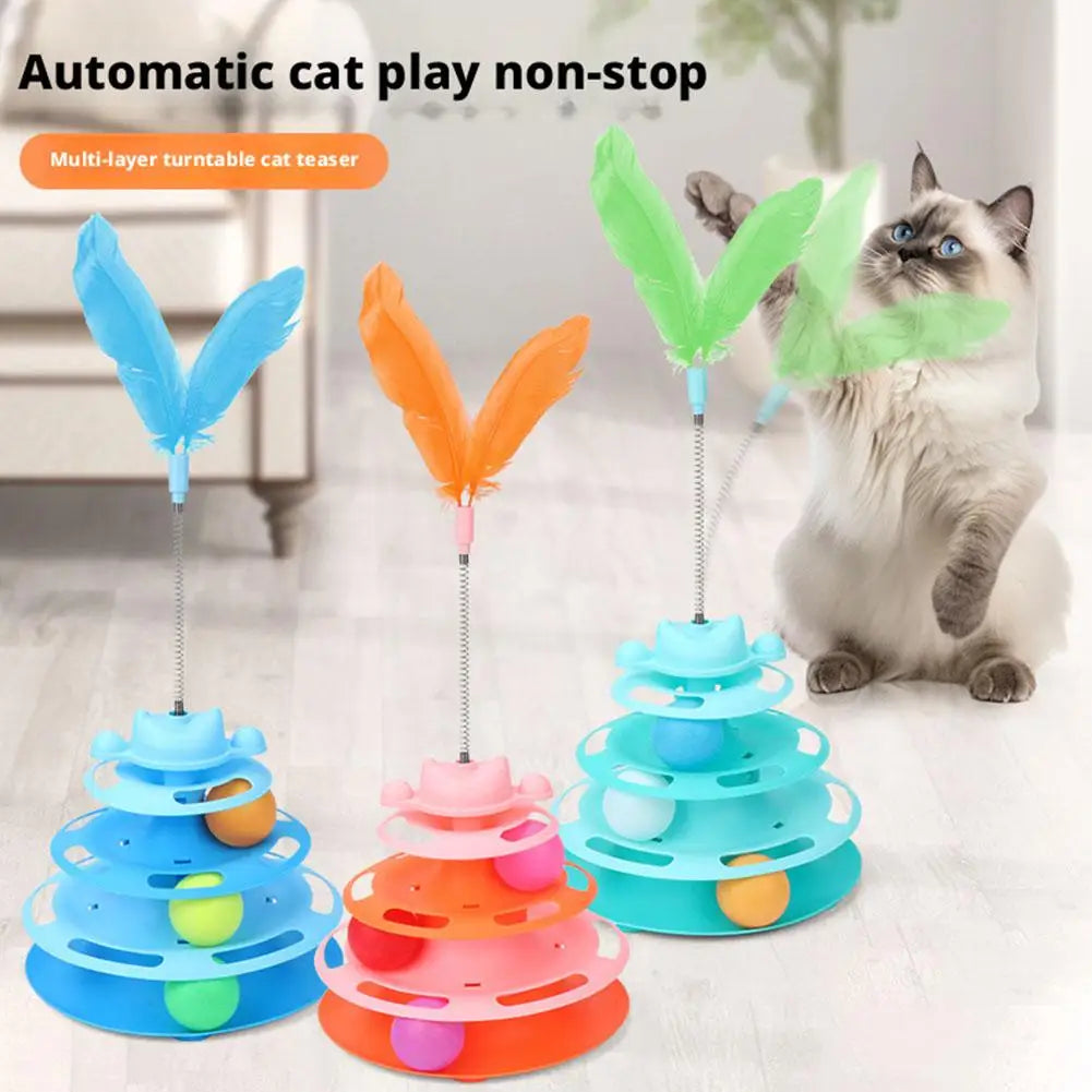 4-Tier Cat Ball Track Tower
